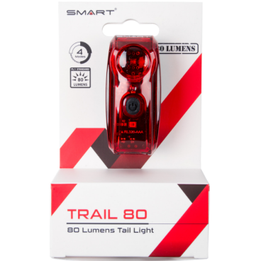 Фонарь велосипедный задний SMART Trail 80, красный, 5-221518