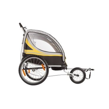 Велоприцеп для перевозки 2 двух детей Eltreco VIC-1302 (BTA 19) желтый, 007498-0815