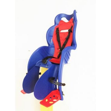 Детское велокресло HTP Design, на багажник, синее с красным, до 22 кг, Италия, HTP 160 blue/red