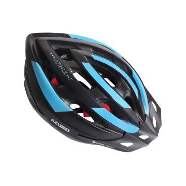 Велошлем Vinca Sport VSH 23 New Azuro, индивидуальная упаковка, черный/голубой