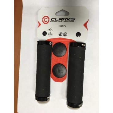 Ручки CLARK`S CLO215 на руль, с лентой/корковой обмоткой, 130 мм, с фиксаторами, черные, 3-255