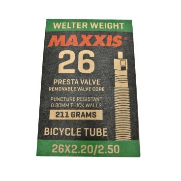 Камера  Presta Maxxis Welter, 26x2.2/2.5, Weight 0.9mm, черная, велониппель, IB67705900