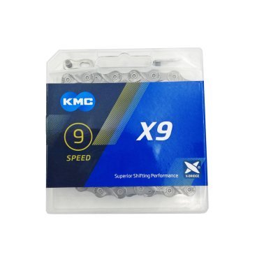 Цепь KMC X9-73, 9 скоростей, 114 звеньев, Grey, BX09GG114