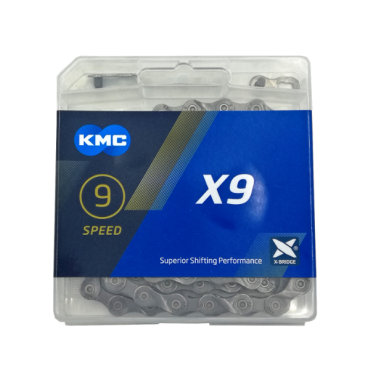 Цепь KMC X9-73, 9 скоростей, 114 звеньев, Grey, BX09GG114