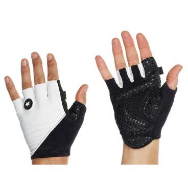 Перчатки велосипедные ASSOS summerGloves s7, унисекс, короткий палец, white Panther