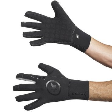 Перчатки велосипедные ASSOS rainGloves evo7, унисекс, длиный палец, blackSeries
