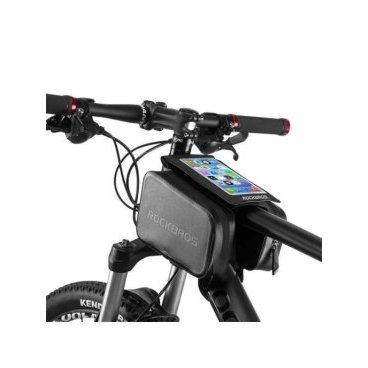 Сумка велосипедная (байкпакинг) Rockbros, с чехлом для телефона, черный, AS-006BK