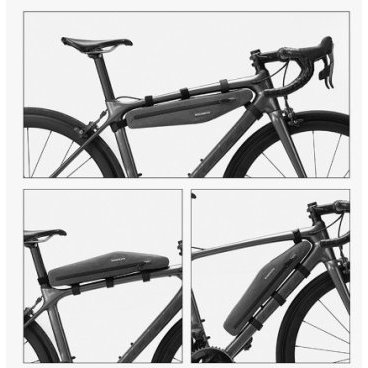 Сумка велосипедная ROCKBROS, на раму, влагозащитная, 1,5 л, темно-серый, AS-052