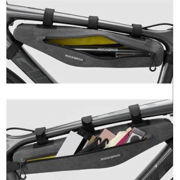 Сумка велосипедная ROCKBROS, на раму, влагозащитная, 1,5 л, темно-серый, AS-052