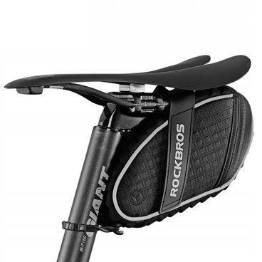 Сумка велосипедная Rockbros, подседельная, полиэстер +  ТПУ, черный, C16-BK