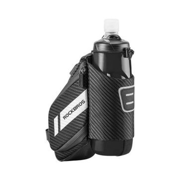 Сумка велосипедная Rockbros, под седло, 1.5 л, с карманом для бутылки, черный, C32BK