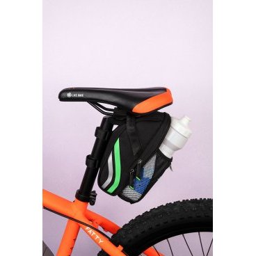 Сумка велосипедная Rockbros, подседельная, карман для бутылки, нейлон+полиэстер, черный, C7-BK
