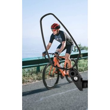 Зеркало велосипедное RockBros, акриловое, заднего вида, 6×11 см, длина ручки 5 см, черный, FK-211