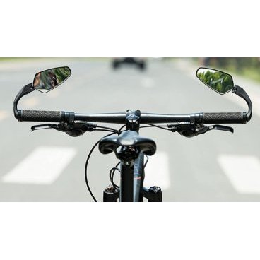 Зеркало велосипедное RockBros, акриловое, заднего вида, 6×11 см, длина ручки 9 см, черный, FK-212