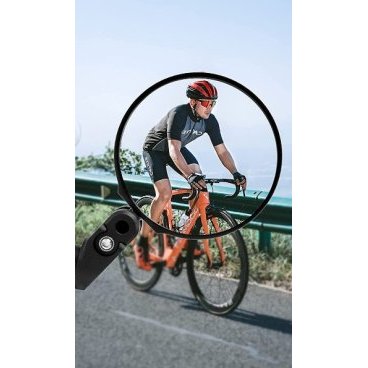 Зеркало велосипедное RockBros, акриловое, заднего вида, круглое, 7,5 см, длина ручки 5 см, черный, FK-271