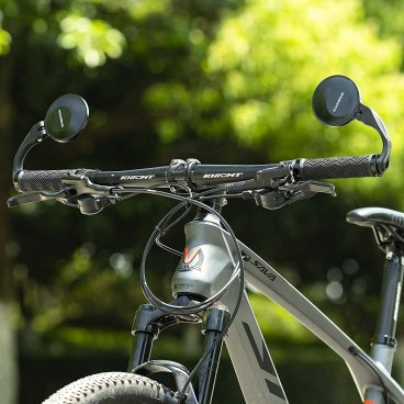 Зеркало велосипедное RockBros, акриловое, заднего вида, круглое 7,5 см, длина ручки 9 см, черный, FK-272