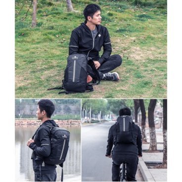 Рюкзак велосипедный Rockbros, спортивный, 10 л, нейлон, черный, H9-BK