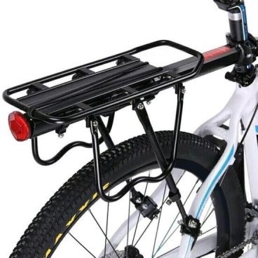 Багажник велосипедный Rockbros, стоечный, алюминий, под ободной и дисковый тормоз, черный, HJ1007-1