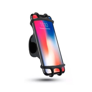 Держатель для телефона RockBros, на руль велосипеда, силиконовый, вращение на 360 градусов, черный, LF436
