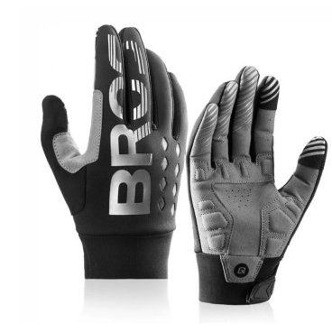 Перчатки велосипедные Rockbros S209BK, длинный палец, черный с серым