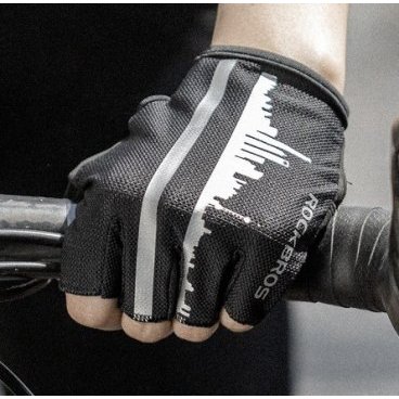 Перчатки велосипедные RockBros S252, короткий палец, черный