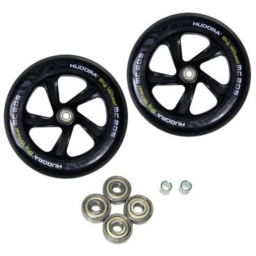 Колеса запасные для самоката HUDORA Big Wheel, 205 mm, черные, 14689