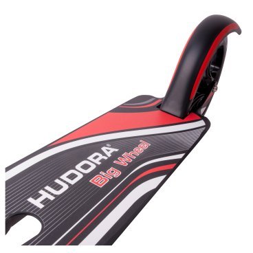 Самокат HUDORA BigWheel 205, двухколёсный, складной, нагрузка до 100 кг, черно-красный, 14724/01