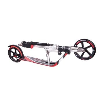 Самокат HUDORA BigWheel 205, двухколёсный, складной, нагрузка до 100 кг, черно-красный, 14724/01