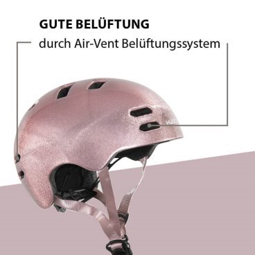 Шлем велосипедный HUDORA Skater helmet Reflect, rose