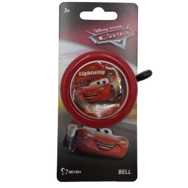 Звонок велосипедный L.McQueen CARS CAMPANELLI, алюминий/пластик, D=55мм, красный, 04-001571
