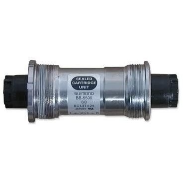 Каретка велосипедная Shimano 105, 5500, 68/109.5мм, Hollowtech II без болтов EBB5500B09