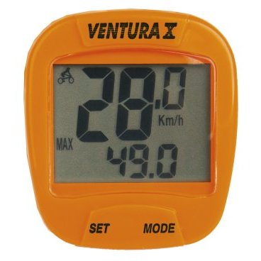 Велокомпьютер VENTURA Х, 10 функций, оранжевый, 5-244553