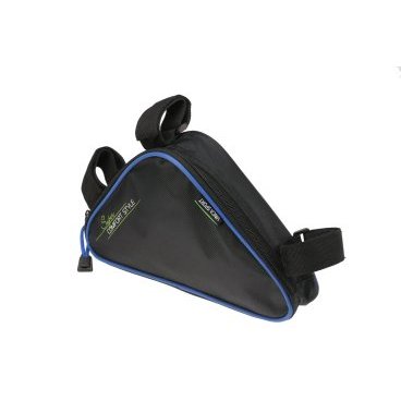 Сумка под раму велосипеда Vinca Sport, карман для телефона внутри сумки, 270*220*65мм, синий кант, F