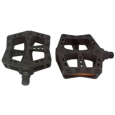 Педали WELLGO LU-985, BMX, пластик, ось из бористой стали, 9/16, 107х95,5х28мм, 326г, чёрные