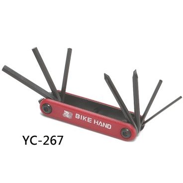 Мультитул велосипедный BIKE HAND YC-267, шестигранники 2/3/4/5/6мм, отвёртки +/-, YC-267