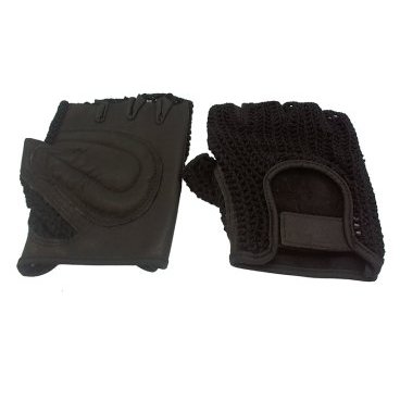 Велоперчатки кожаные TBS H-2, чёрные
