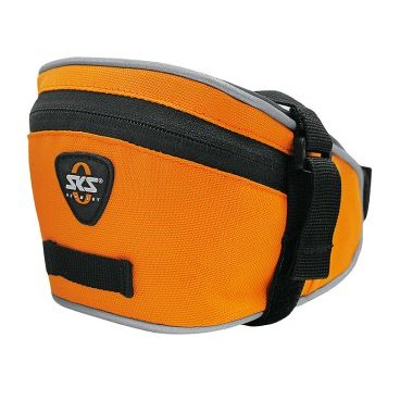 Велосумка под седло SKS Base Bag M, обьём 0.9л, крепление с помощью ремешка, оранжевая, 10354