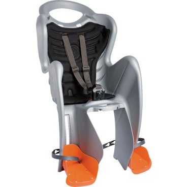 Детское велокресло BELLELLI Mr Fox Standard B-Fix, на подседельную трубу, серебристое, до 22 кг, арт.01FXSB0007