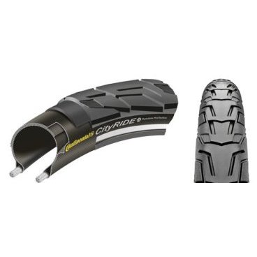 Велосипедная покрышка Continental CityRide II, 26 x 1.75, 47-559, с отражающей полосой, 100703