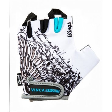Велоперчатки подростковые Vinca sport VG 947 Wings, белые купить на ЖДБЗ.ру
