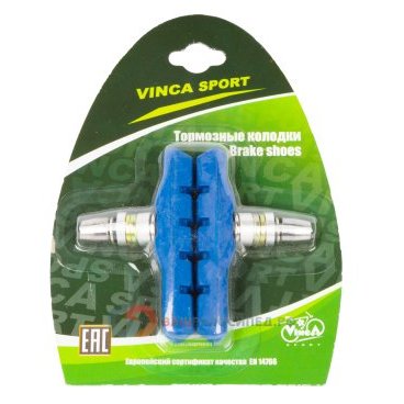 Тормозные колодки для велосипеда Vinca, синие, пара, VB 111 blue (72мм)