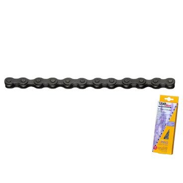 Цепь TAYA, 1 скорость, 1/2x1/8, 112L, с соеденительным звеном, 410B