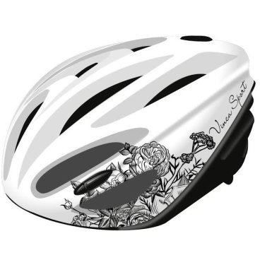 

Велошлем подростковый Vinca sport VSH 13 flora, белый с черным