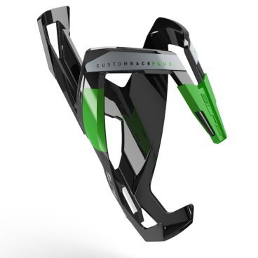 Велосипедный флягодержатель Elite Custom Race Plus, fiberglass, черный, зеленый рисунок. EL0140607