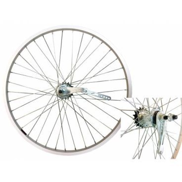 Колесо велосипедное VELOOLIMP 20, заднее, алюминиевый одинарный обод, тормозная втулка, серое