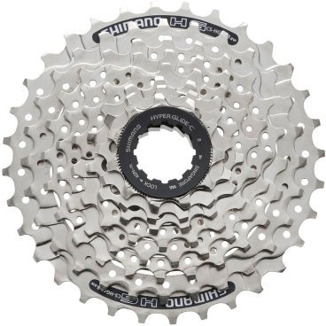 Кассета SHIMANO HG41, 8 звезд, скоростей, 11-34Т, сталь, серебристая, ACSHG418134