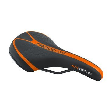 

Седло для велосипеда KELLYS CROSSLINE, MTB, 262х175 мм, технология zone cut, чёрно-оранжевое