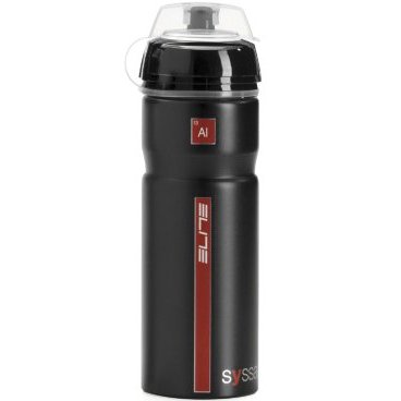 Фляга Elite Syssa, 0.75 л, алюминий, черный глянец, защитный колпачок, EL0101211
