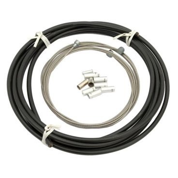 Набор рубашек и тросиков тормоза Kore Compressionless Brake Cable, 3m/5 мм, черный, KBCKP05300SSBAT