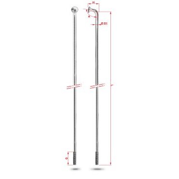 

Спица Rodi Round Galvanized, черный, без ниппеля, 2,0X256 мм, 7RC0C20256